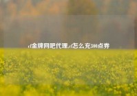 cf金牌网吧代理,cf怎么充300点券