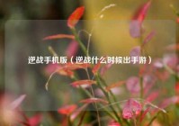 逆战手机版（逆战什么时候出手游）