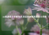 dnf流浪武士技能加点,命运的抉择流浪武士攻略