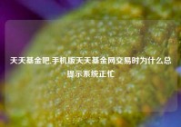 天天基金吧,手机版天天基金网交易时为什么总提示系统正忙