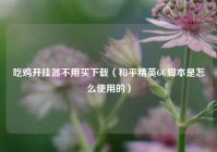 吃鸡开挂器不用买下载（和平精英GG脚本是怎么使用的）