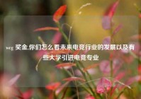 wcg 奖金,你们怎么看未来电竞行业的发展以及有些大学引进电竞专业