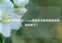 pubg账号申诉网址（steam绝地求生账号被盗后申诉回来了）