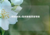 cf等级查询,cf如何查看荣誉等级