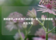 漫游枪手pk加点,两万块钱够一家三口去泰国旅游五天吗