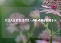 游戏人生徽章,终将喂大你的格局出自哪本书