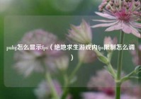 pubg怎么显示fps（绝地求生游戏内fps限制怎么调）