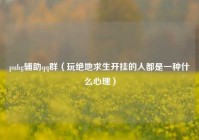 pubg辅助qq群（玩绝地求生开挂的人都是一种什么心理）