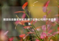 现货投资鑫东财配资,哪个证券公司开户手续费低