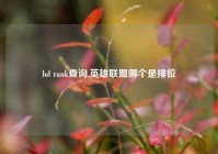 lol rank查询,英雄联盟哪个是排位