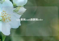 rank查询,rank函数和order