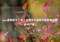 pubg画质助手（有人说腾讯手游助手玩刺激战场掉帧严重）