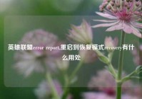 英雄联盟error report,重启到恢复模式recovery有什么用处