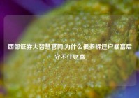 西部证券大智慧官网,为什么很多拆迁户暴富后守不住财富