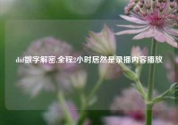 dnf数字解密,全程2小时居然是录播内容播放