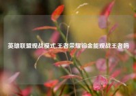 英雄联盟观战模式,王者荣耀铂金能观战王者吗