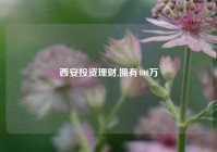 西安投资理财,拥有400万