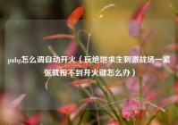 pubg怎么调自动开火（玩绝地求生刺激战场一紧张就按不到开火键怎么办）