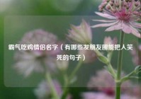 霸气吃鸡情侣名字（有哪些发朋友圈能把人笑死的句子）