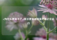 cf为什么更新不了,cf显示更新错误客户端正在运行