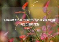 dnf爱丽丝怎么打,DNF阿甘左怎么打艾丽丝的香料怎么使用方法