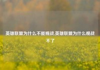 英雄联盟为什么不能观战,英雄联盟为什么观战不了