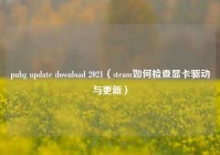 pubg update download 2021（steam如何检查显卡驱动与更新）