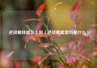 逆战鲲技能怎么放（逆战鲲套契约是什么）