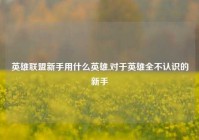 英雄联盟新手用什么英雄,对于英雄全不认识的新手