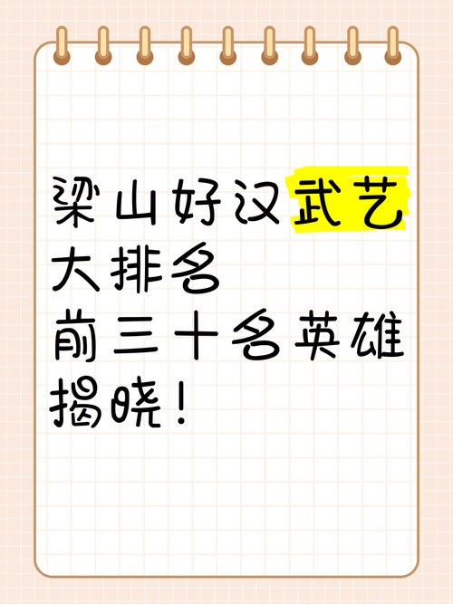 一百零八将战力排行榜，谁才是梁山泊最强好汉？