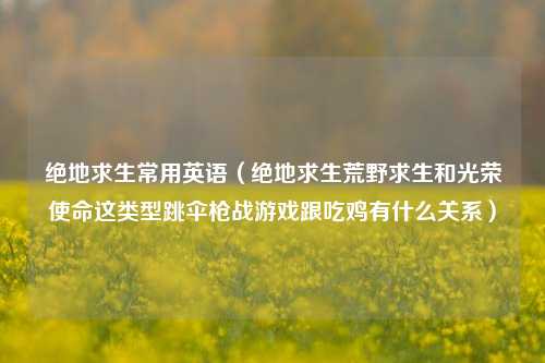 绝地求生常用英语（绝地求生荒野求生和光荣使命这类型跳伞枪战游戏跟吃鸡有什么关系）