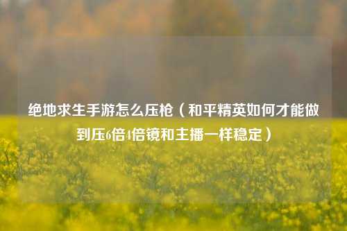 绝地求生手游怎么压枪（和平精英如何才能做到压6倍4倍镜和主播一样稳定）