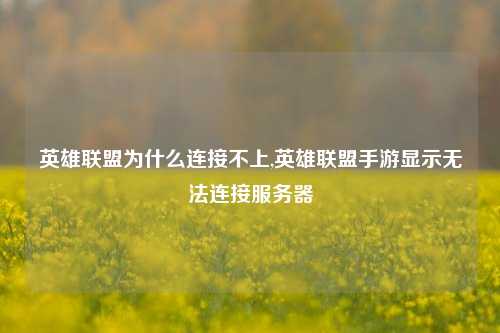 英雄联盟为什么连接不上,英雄联盟手游显示无法连接服务器