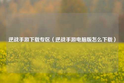 逆战手游下载专区（逆战手游电脑版怎么下载）