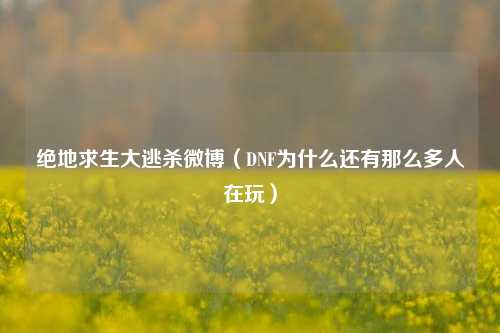 绝地求生大逃杀微博（DNF为什么还有那么多人在玩）