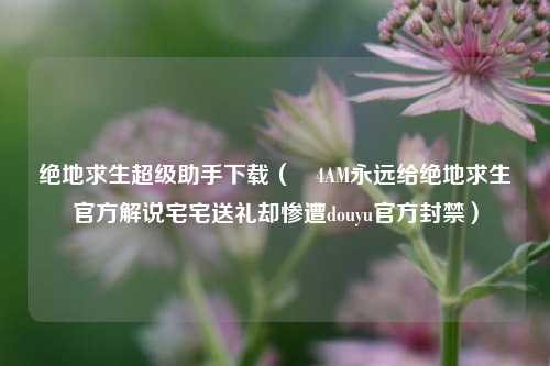 绝地求生超级助手下载（​4AM永远给绝地求生官方解说宅宅送礼却惨遭douyu官方封禁）