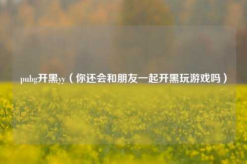 pubg开黑yy（你还会和朋友一起开黑玩游戏吗）