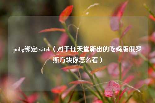 pubg绑定twitch（对于任天堂新出的吃鸡版俄罗斯方块你怎么看）