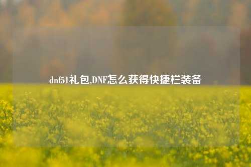 dnf51礼包,DNF怎么获得快捷栏装备