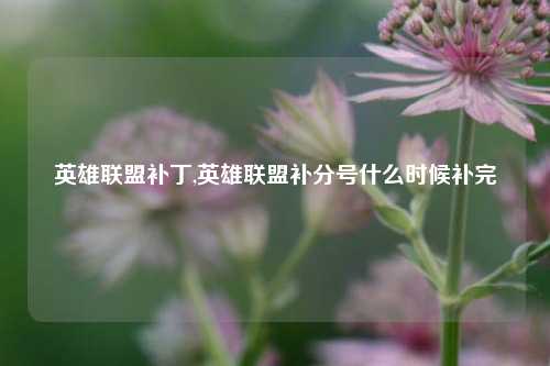 英雄联盟补丁,英雄联盟补分号什么时候补完