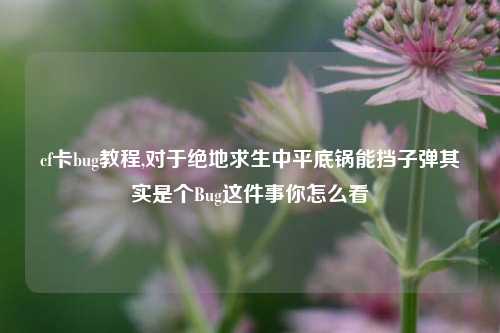 cf卡bug教程,对于绝地求生中平底锅能挡子弹其实是个Bug这件事你怎么看