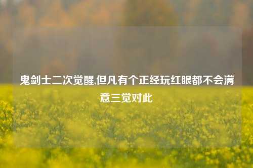 鬼剑士二次觉醒,但凡有个正经玩红眼都不会满意三觉对此