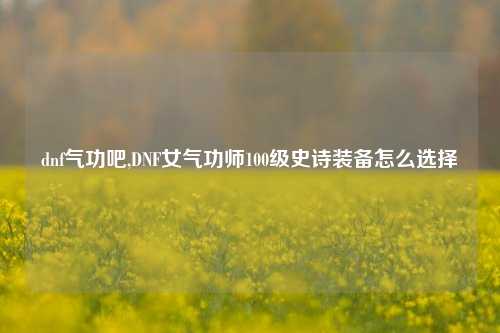 dnf气功吧,DNF女气功师100级史诗装备怎么选择