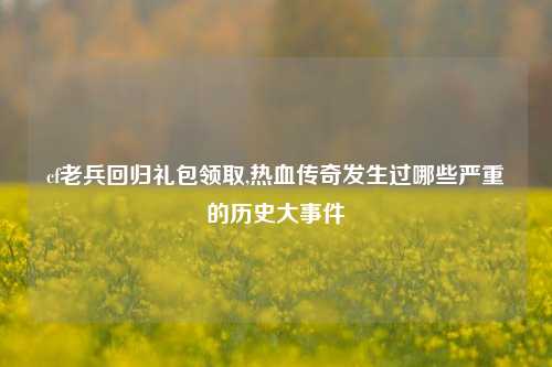 cf老兵回归礼包领取,热血传奇发生过哪些严重的历史大事件