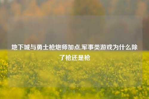 地下城与勇士枪炮师加点,军事类游戏为什么除了枪还是枪