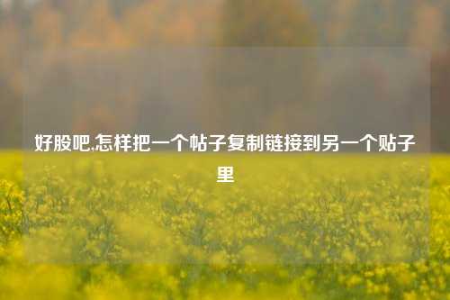 好股吧,怎样把一个帖子复制链接到另一个贴子里