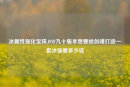 冰属性强化宝珠,DNF九十版本想要给剑魂打造一套冰强要多少钱