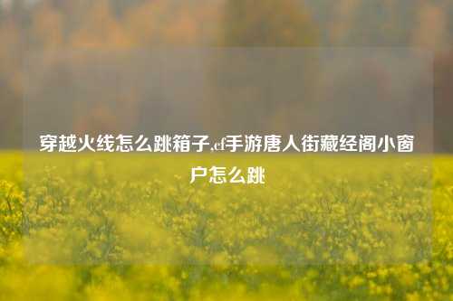 穿越火线怎么跳箱子,cf手游唐人街藏经阁小窗户怎么跳