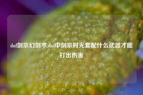 dnf剑宗幻剑术,dnf中剑宗时光套配什么武器才能打出伤害