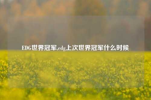 EDG世界冠军,edg上次世界冠军什么时候